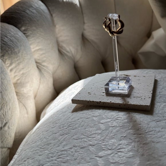 Girl Wear These 18K Gold Filled Gold Twisted Hoops - Picture 2 of 3